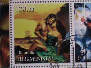 ​TURKMENISTAN STAMP:2001 FAMOUS NUDE PAINTING-CTO-STAMP S/S SHEET