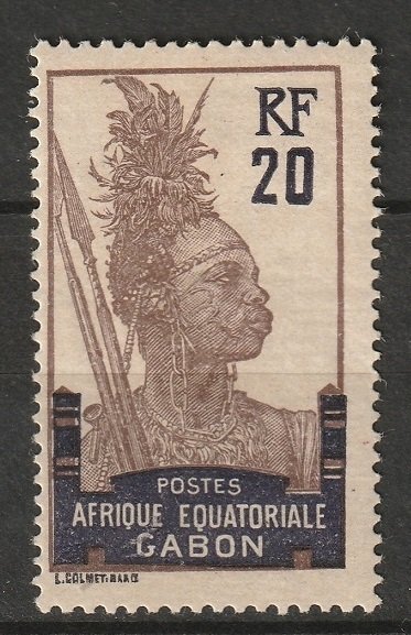 Gabon 1910 Sc 57a MH* disturbed gum brown shade