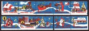 WX248* Christmas Seals: Perf 12½;  Three Strips (1972) MNH