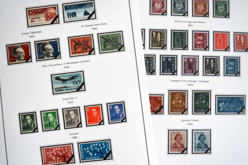 COLOR PRINTED NORWAY 1855-2010 STAMP ALBUM PAGES (183 illustrated pages)