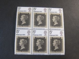 Great Britain 1970 Sc 642 BLK(6) MNH