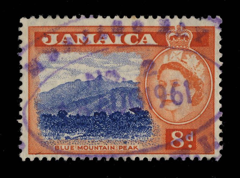 JAMAICA - 1961 -  MONTEGO BAY N°2  Purple Oval Temporary Rubber DS on SG 167