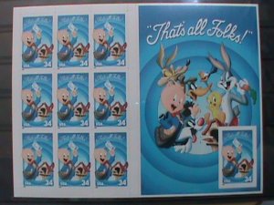 UNITED STATE STAMP:2001-SC# 3535  PORKY PIG & POST BOX. DIE CUT ERROR SHEET.