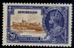 SEYCHELLES GV SG130, 20c brown & deep blue, M MINT.