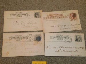 4 DIFFERENT R.R. POSTAL CARDS, ITEM X