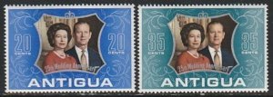 1972 Antigua - Sc 295-6 - MNH VF - 2 single - Silver Wedding