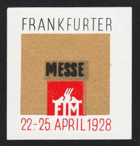 REKLAMEMARKE POSTER STAMP GERMANY FRANKFURTER MESSE (FAIR) FIM 1928