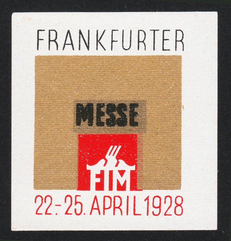 REKLAMEMARKE POSTER STAMP GERMANY FRANKFURTER MESSE (FAIR) FIM 1928