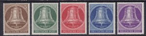 Germany (Berlin) Scott 9N94-98, 1953 Freedom Bell, F/VF MNH Scott $77