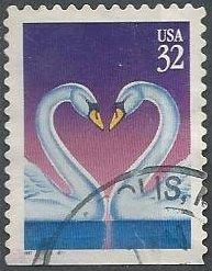 US 3123 (used) 32¢ love: swans