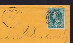 BANKNOTE STAMP SCOTT #158 ORANGE COVER KITTERY DEPOT ME (DPO) WITH LETTER 1878