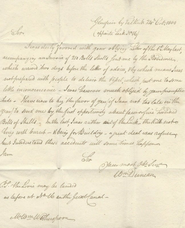 Great Britain, 1800 Stampless Cover, with Letter and Bishop Mark, Oct. 25, 1800 