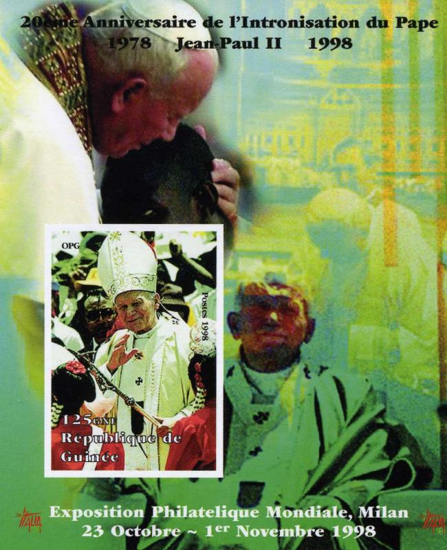 Guinea 1998 POPE JOHN PAUL II Souvenir Sheet Imperforated Mint (NH)