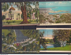 USA 4 Color Postal Cards Used Florida 16082