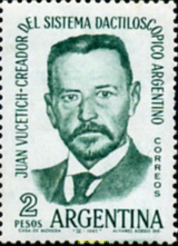 253984 MNH ARGENTINA 1962 JUAN VUCETICH (1864-1925)