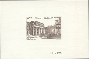 Spain 1985 MNH Stamps Souvenir Sheet Scott 2452 Black Museum Prado Architecture