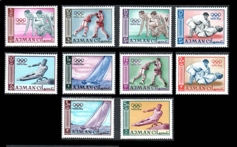 Ajman  #27-36  Mint NH CV $8.25