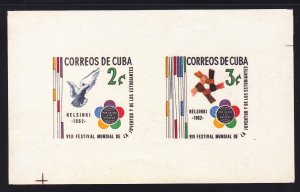 Cuba 746a MNH 1962 8th World Youth Festival Mini Sheet of 2 Very Fine