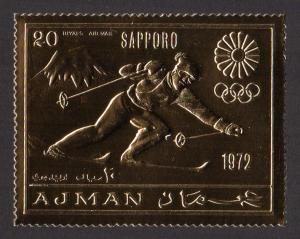 Ajman Mi #653A  mnh - 1970 - 1972 Winter Olympics Sapporo - perf - gold foil