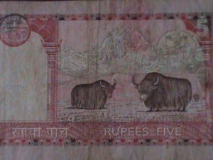 NEPAL-1987 STATE BANK -$ 5 RUPEES-CIRCULATED-VF-37-YEARS OLD