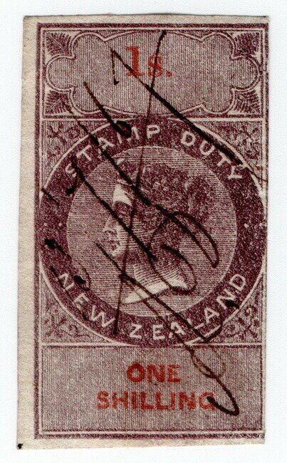 (I.B) New Zealand Revenue : Stamp Duty 1/- (inverted watermark)