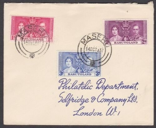 SWAZILAND 1937 Coronation set on cover Maseru to London.....................W665 