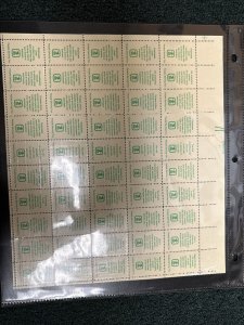 1489 -98 Postal People Sheet Of 50 With Partial Plate Number On Reverse