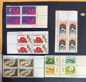 US 1968 1372-9 5 plate Blocks 0f 4 MINT