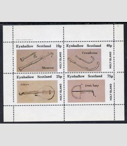 EYNHALLOW 1982 (Scotland) Musical Instruments Sheet 4 values Perforated mnh.vf