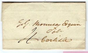 GB Cumberland Cover Carlisle Rated *4* *WIGTON* Curved Handstamp EL 1837 MZ80