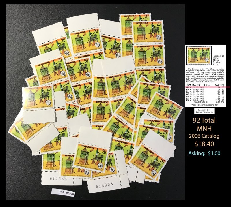 Rwanda Dealer's Lot ~ Sct. 809 ~ 92 tot  ~ CLR90576