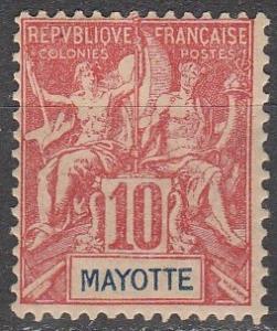 Mayotte #6 F-VF  Unused CV $67.50  (A13542)