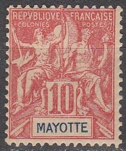 Mayotte #6 F-VF  Unused CV $67.50  (A13542)