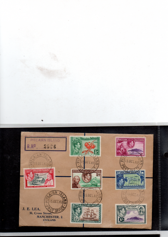 PITCAIRN ISLANDS 1940 REGISTERED FDC