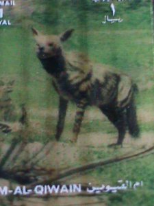 ​UMM AL QIWAIN STAMP-COLORFUL 3D STAMP-WOLF MINT STAMP- VERY FINE