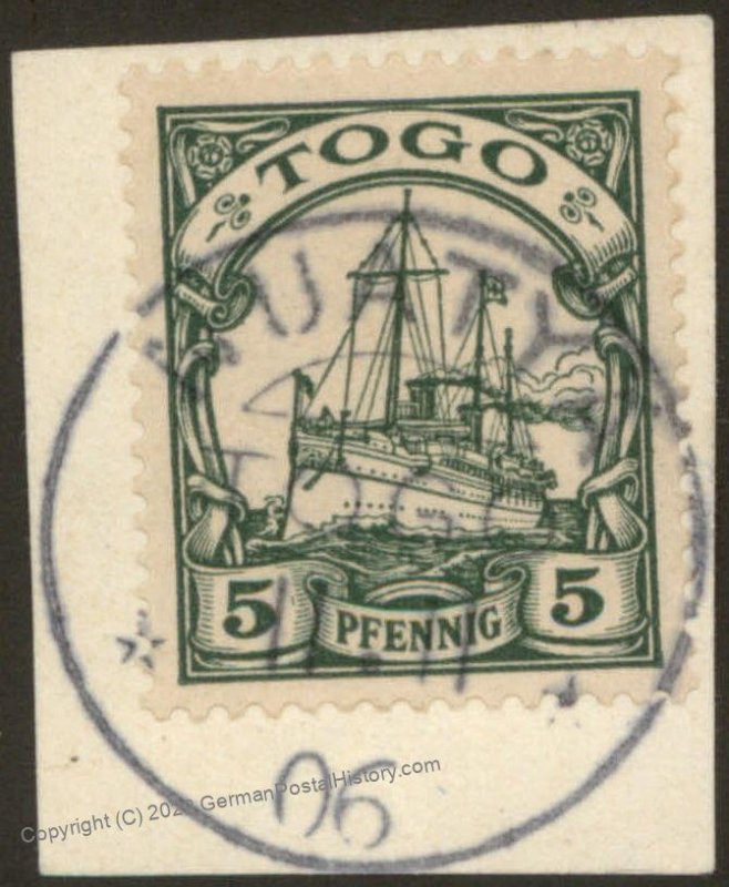 German 1900 NUATYA  Togo Mi8 Unwmk Yacht Used Africa Colony 106793