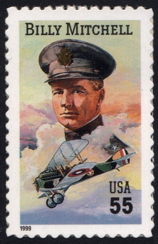 SC#3330 55¢ Billy Mitchell: Aviation Pioneer Single (1999) SA