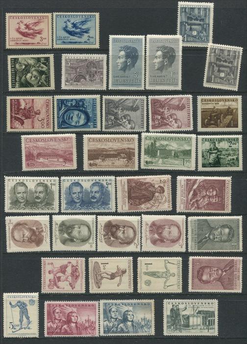 Czechoslovakia  1950 Mi 605-642+Block 12 MNH Complete Year( - 1 Stamp)  Cv 12...