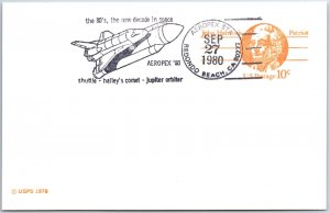 US SPECIAL EVENT CARD SHUTTLE HALLEY'S COMET JUPITER ORBIT AEROPEX 1980