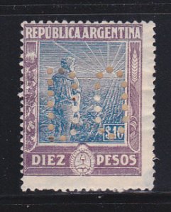 Argentina 203 Perfin MH Design SCV $75.00