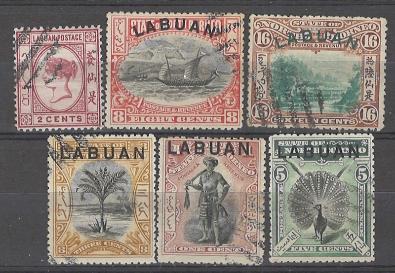 COLLECTION LOT # 3723 LABUAN 6 STAMPS 1892+