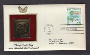 2198 Amer. Philatelic Society, FDC PCS Gold Replica addressed