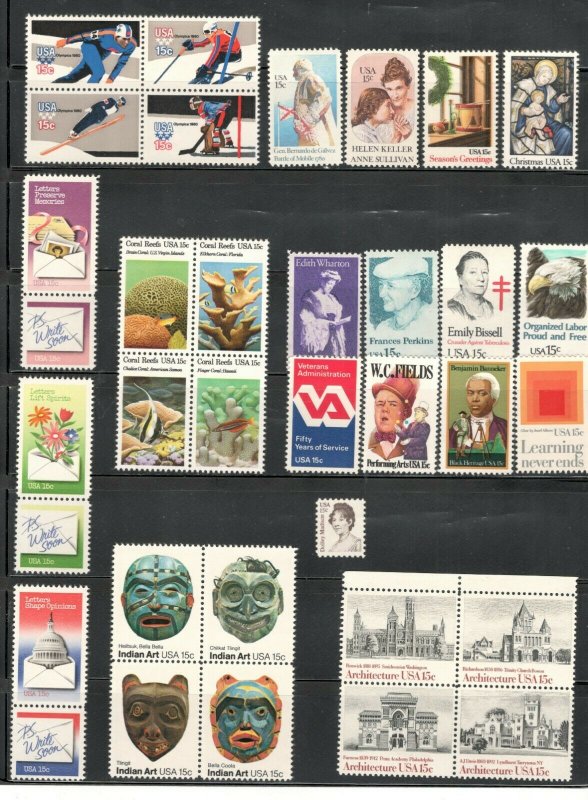 1980 Commemorative Year Mint Set 35 Stamps FREE SHIPPING