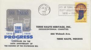 1966 Indiana Terre Haute Sesquicentennial Cancel