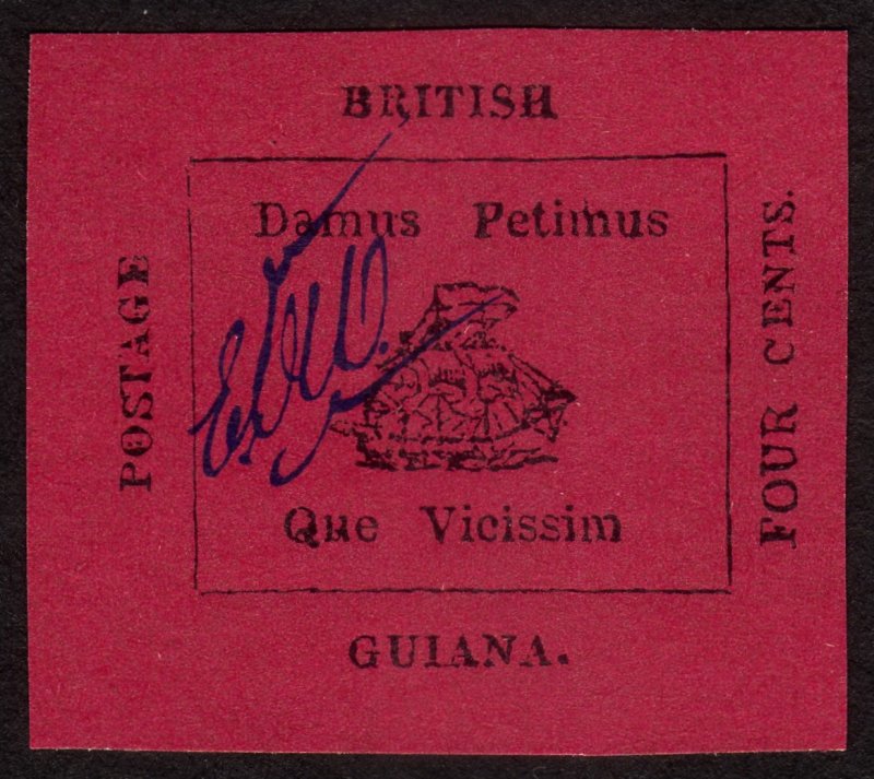 1856, British Guiana 4c, MNG, Sc 14, FORGERY / REPRINT