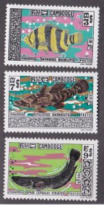 Cambodia # 217-219, Marine Life - Fish, MInt LH, 1/3 Cat.