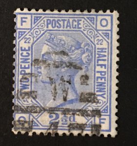 Great Britain Sc. #82 used, plate 22