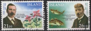 Iceland 682-683 (used) Natural History Soc. centenary (1989)