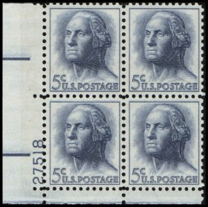 US #1213b WASHINGTON MNH LL PLATE BLOCK #27518