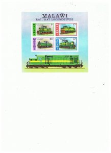 Lot of 10 Malawi souvenir sheets Railway Locomotives  1976  Scott #292A mnh